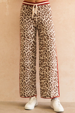 Leopard Knit Racer Pants Bottoms Ebby and I