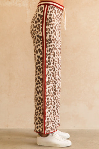 Leopard Knit Racer Pants Bottoms Ebby and I