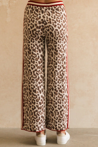Leopard Knit Racer Pants Bottoms Ebby and I