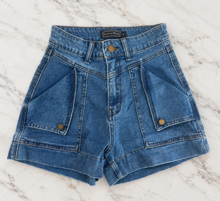 Melanie Denim Shorts - Mid Blue