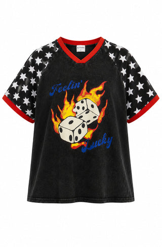 Burning Dice Tee - By Frankie Tops By Frankie