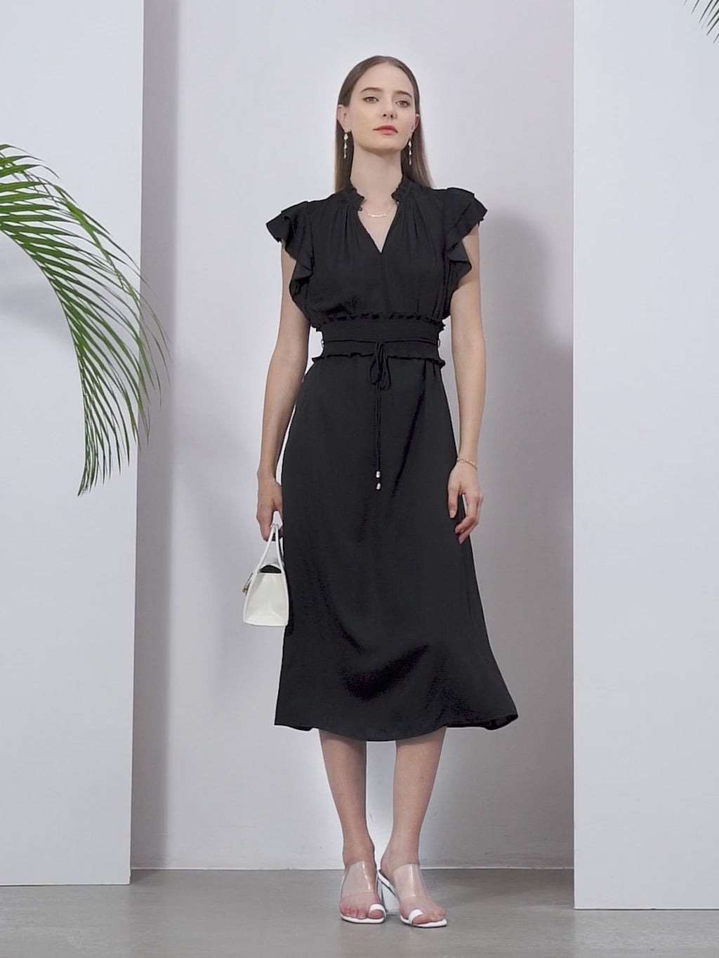 Selena Belted Midi - Black Dresses GDS