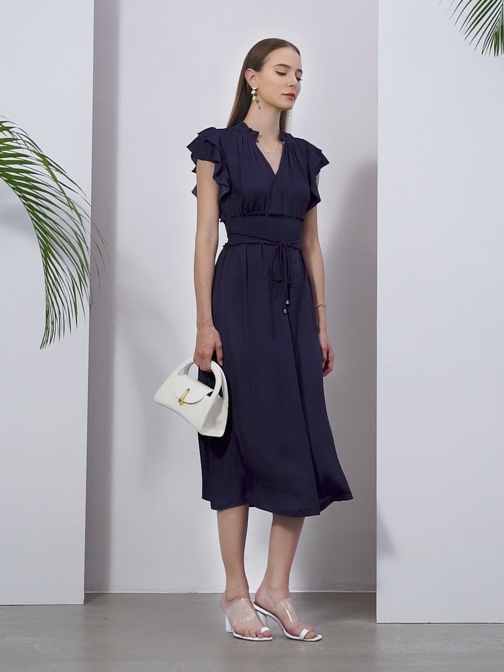 Selena Belted Midi - Navy Dresses GDS