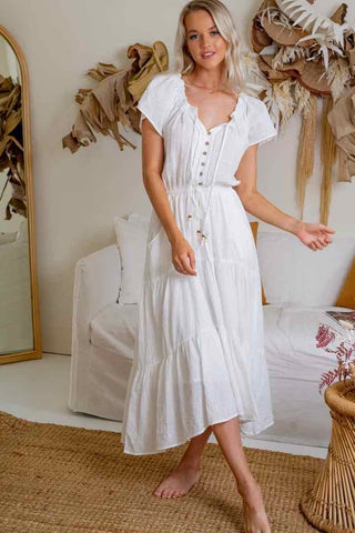 Mimi Midi Dress - White Dresses Sage Collective   
