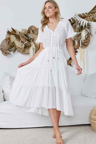 Mimi Midi Dress - White Dresses Sage Collective   