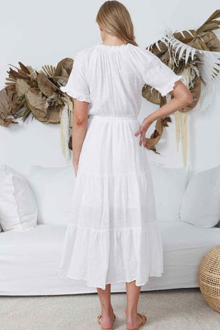 Mimi Midi Dress - White Dresses Sage Collective   