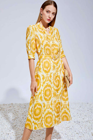 Ada Midi Linen Dress - Mustard/Yellow - GDS Dresses GDS   