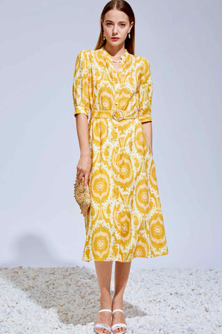 Ada Midi Linen Dress - Mustard/Yellow - GDS Dresses GDS   