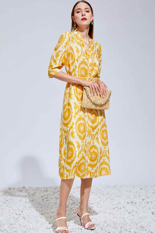 Ada Midi Linen Dress - Mustard/Yellow - GDS Dresses GDS   