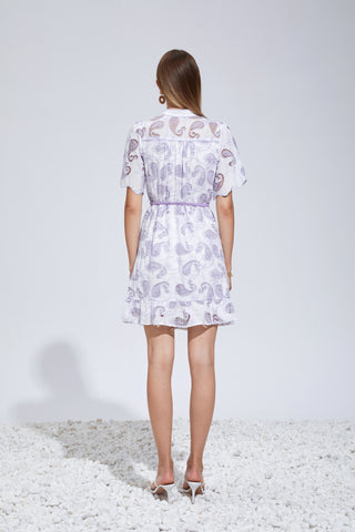 Liliah Embroidery Mini Dress - Pastel Purple Dresses gds   