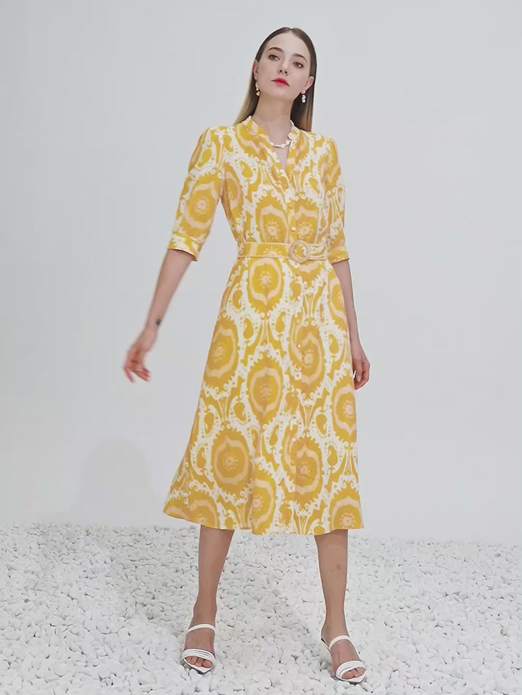 Ada Midi Linen Dress - Mustard/Yellow - GDS Dresses GDS