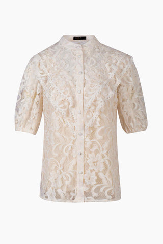 Kendall Lace Blouse - White/Beige Tops GDS   