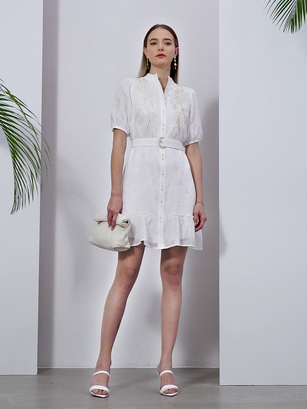 Cara Mini Dress - White/Beige Dresses GDS