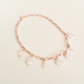 Katie Rose Gold Necklace with Pearls accessories Adorne   