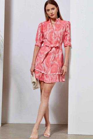 Ada Linen Mini Dress - Pink Dresses GDS   