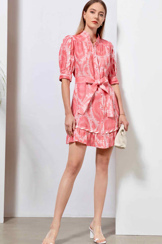 Ada Linen Mini Dress - Pink Dresses GDS   