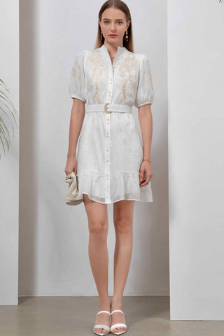 Cara Mini Dress - White/Beige Dresses GDS   