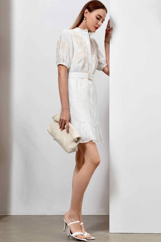 Cara Mini Dress - White/Beige Dresses GDS   