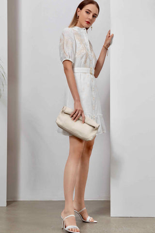 Cara Mini Dress - White/Beige Dresses GDS   
