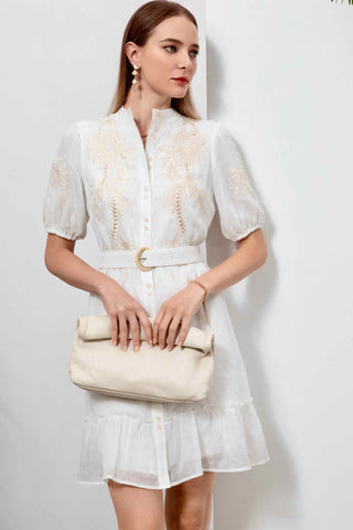 Cara Mini Dress - White/Beige Dresses GDS   