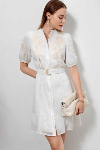 Cara Mini Dress - White/Beige Dresses GDS   