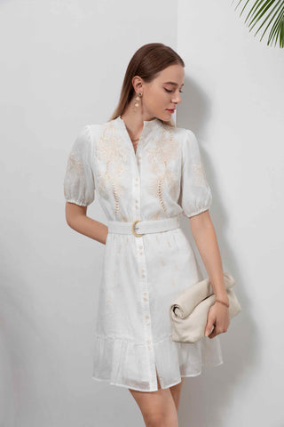 Cara Mini Dress - White/Beige Dresses GDS   