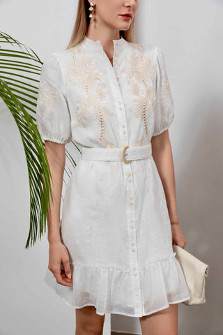 Cara Mini Dress - White/Beige Dresses GDS   