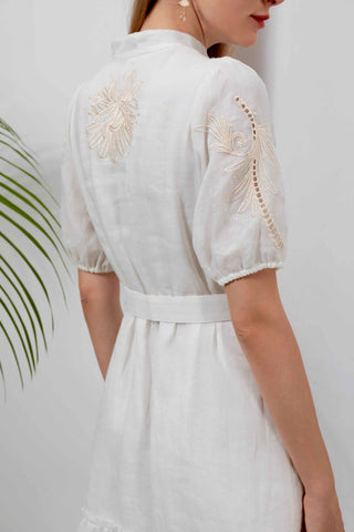 Cara Mini Dress - White/Beige Dresses GDS   