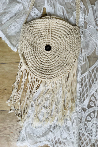 Hendrix Fringe Bag-Cream accessories Sage Collective   