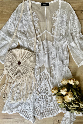 Hendrix Fringe Bag-Cream accessories Sage Collective   