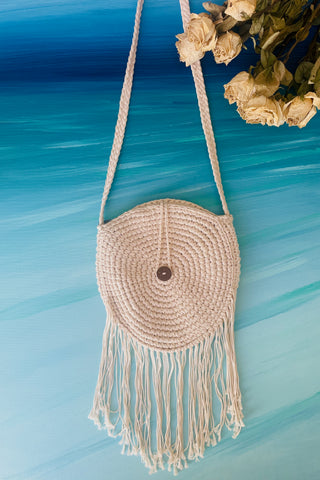 Hendrix Fringe Bag-Cream accessories Sage Collective   