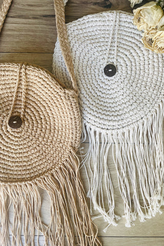 Hendrix Fringe Bag-Cream accessories Sage Collective   