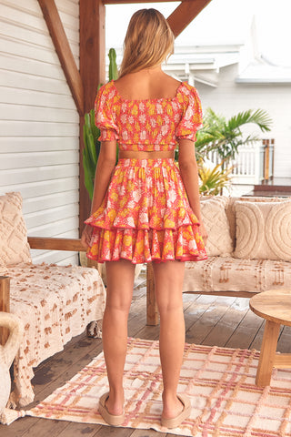 Arlo skirt - Orange/Pink Bottoms Sage Collective   
