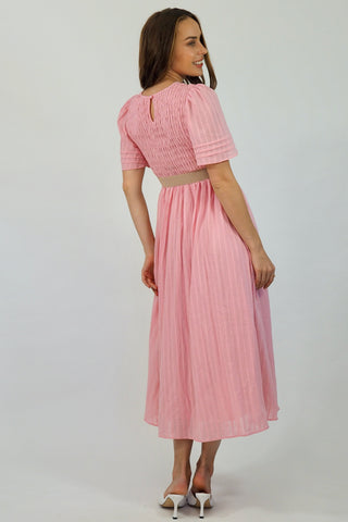 Flutter Midi  Dress - Pink Dresses Sage Collective   