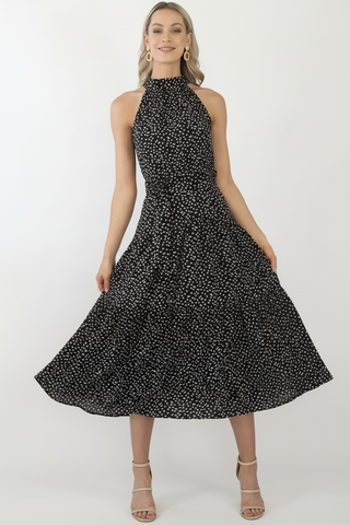 Amelia Maxi Dress- Black/White Dresses Sage Collective