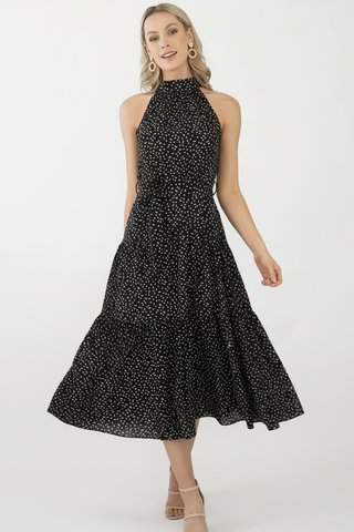 Amelia Maxi Dress- Black/White Dresses Sage Collective