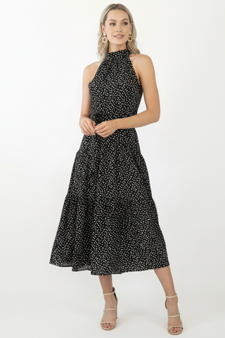 Amelia Maxi Dress- Black/White Dresses Sage Collective