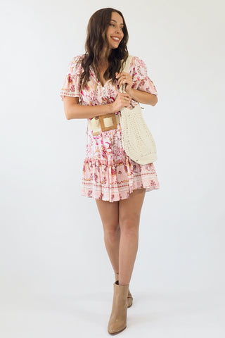 Kali Baby Doll Dress - Pinks/yellow Dresses Sage Collective   