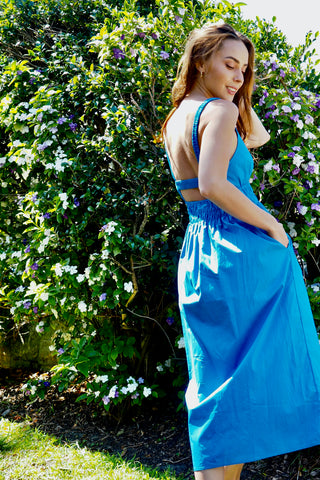 Alice Cut Out Dress - Blue Dresses Sage Collective   