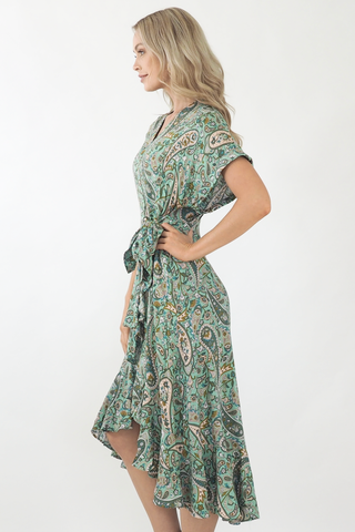 Tash Ruffle Maxi Dress- Green Dresses Sage Collective   