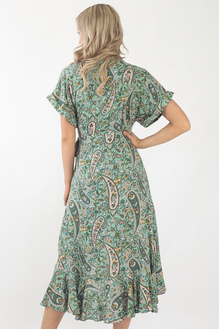 Tash Ruffle Maxi Dress- Green Dresses Sage Collective   