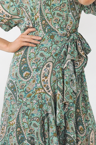 Tash Ruffle Maxi Dress- Green Dresses Sage Collective   