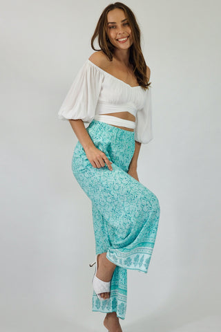 Day Dream Pants - Aqua/Blue Bottoms Sage Collective   