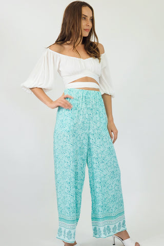 Day Dream Pants - Aqua/Blue Bottoms Sage Collective   