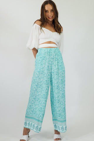 Day Dream Pants - Aqua/Blue Bottoms Sage Collective   