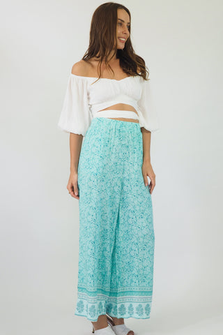 Day Dream Pants - Aqua/Blue Bottoms Sage Collective   