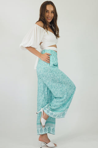 Day Dream Pants - Aqua/Blue Bottoms Sage Collective   