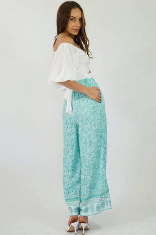 Day Dream Pants - Aqua/Blue Bottoms Sage Collective   