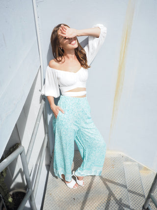Day Dream Pants - Aqua/Blue Bottoms Sage Collective   