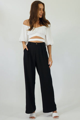 Audrey Wide Leg Pants - Black Bottoms Sage Collective   